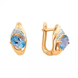 Серьги из красного золота с топазами и фианитами 21-1284-11-10