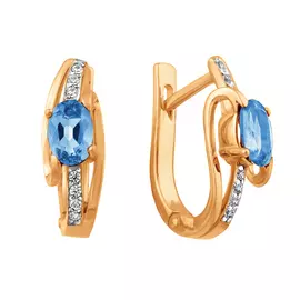 Серьги Топаз Свисс, фианит