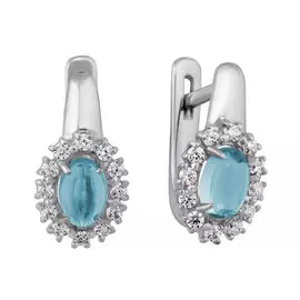 Серьги из белого золота с топазами и фианитами 21-0930-12-10