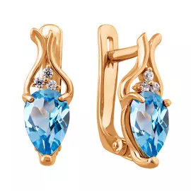 Серьги Топаз Свисс, фианит