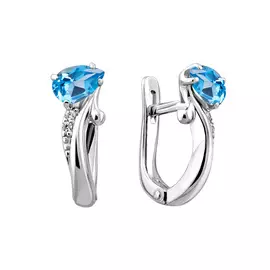 Серьги Топаз Свисс, Фианит