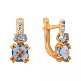 Серьги Топаз Свисс, фианит