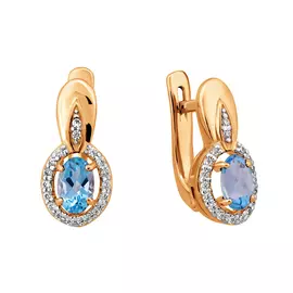 Серьги Топаз Swiss, Фианит,