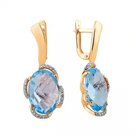 Серьги Топаз Свисс, фианит