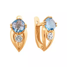 Серьги Топаз Свисс, фианит