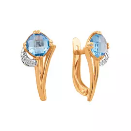 Серьги из красного золота с топазами и фианитами 21-1278-11-10