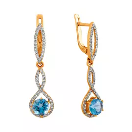 Серьги Топаз Свисс, Фианит