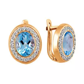 Серьги Топаз Свисс, Фианит