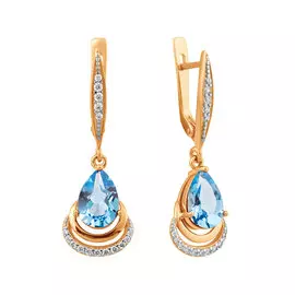 Серьги Топаз Свисс, фианит