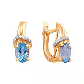 Серьги Топаз Свисс,Фианит