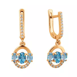 Серьги Топаз Свисс, фианит