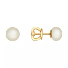 Серьги из красного золота с жемчугом 792002