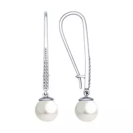 Серьги Жемчуг, фианит