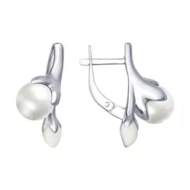 Серьги Жемчуг,Эмаль