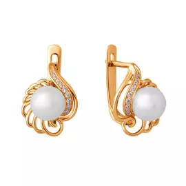 Серьги Жемчуг SW, фианит
