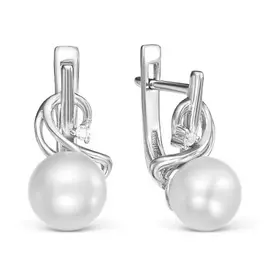 Серьги Жемчуг Sw, фианит