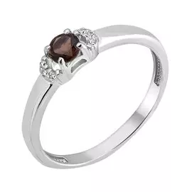 Серебряное кольцо с раухтопазом и фианитами 11-1389-23-09