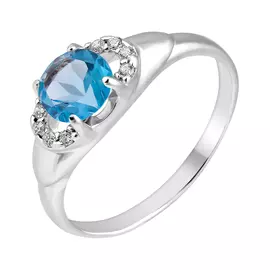 Серебряное кольцо с топазом и фианитами 11-1376-23-10