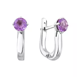 Серебряные серьги с аметистами 21-1369-23-07
