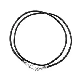 Шнурок кожаный с серебряным замком 42-0981-23-61 45.0