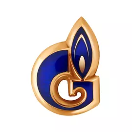 Значок Газпром из красного золота с эмалью 14020004