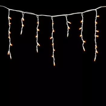 Гирлянда Бахрома 3,1 x 0,5 м Желтая 220В, 120 LED, Провод Белый Каучук, IP65 04-152