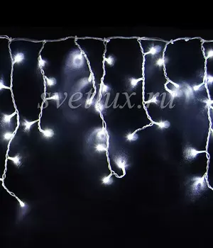 Гирлянда Бахрома 3 x 0,5 м Белая 220В, 150 LED, Провод Прозрачный Силикон, IP65 02-006