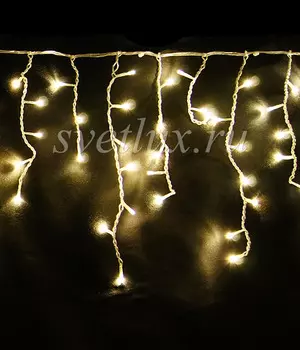 Гирлянда Бахрома 3 x 0,5 м Шампань 220В, 150 LED, Провод Прозрачный Силикон, IP65 02-005