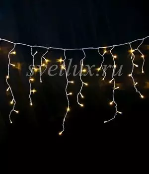 Гирлянда Бахрома 4,9 x 0,5 м Тепло-Белая 220В, 240 LED, Провод Прозрачный ПВХ, IP54 02-060