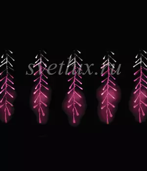 Гирлянда Бахрома с Эффектом Бегущий Огонь 1,75 x 0,4 м Бело-Розовая 24В, 320 LED, Провод Прозрачный Силикон, IP65 10-003