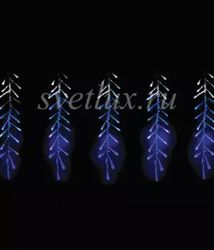 Гирлянда Бахрома с Эффектом Бегущий Огонь 1,75 x 0,4 м Бело-Синяя 24В, 320 LED, Провод Прозрачный Силикон, IP65 10-004