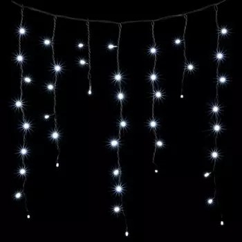 Гирлянда Бахрома с Колпачком 3,2 x 0,9 м Белая 220В, 180 LED, Провод Черный ПВХ, IP65 02-265