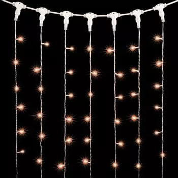 Гирлянда LTC Занавес 2 x 3 м Экстра Тепло-Белый 220В, 600 LED 01-179