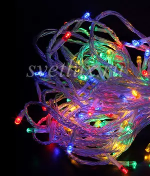 Гирлянда Нить 20м Разноцветная с Возможностью Управления 24В, 200 LED, Провод Прозрачный Силикон, IP65 05-022
