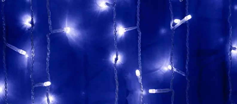 Гирлянда Занавес 1 x 6 м Синий 220В, 600 LED, Провод Прозрачный ПВХ, IP54 01-063