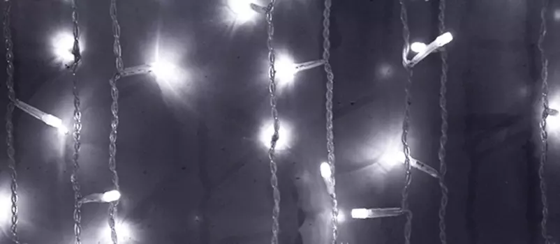 Гирлянда Занавес 2 x 1 м Белый 220В, 200 LED, Провод Прозрачный ПВХ, IP54 01-091