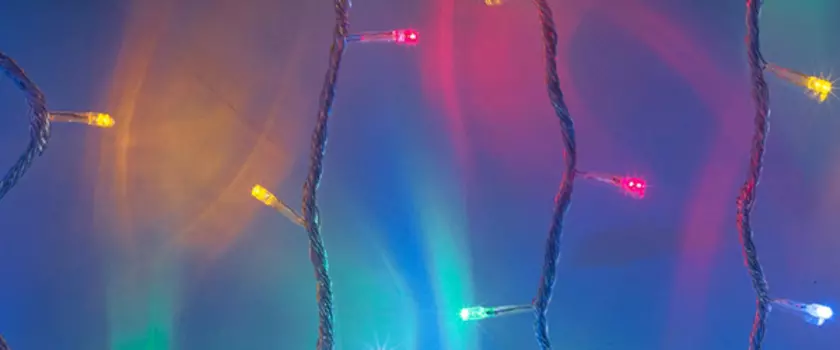 Гирлянда Занавес 2 x 3 м Разноцветный 220В, 600 LED, Провод Прозрачный ПВХ, IP54 01-060