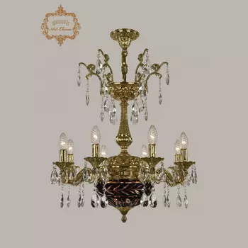Хрустальная люстра Bohemia Art Classic 31.19.8.CK125SP.250SP.G.Sp.Amber.Blue.1D