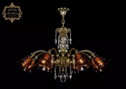 Хрустальная люстра Bohemia Art Classic 31.31.8.NV215IV.150SP.G.Sp.Amber.1B