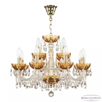Хрустальная люстра Bohemia Ivele Crystal 5402/8+4/195 G Amber/M-1H