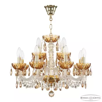 Хрустальная люстра Bohemia Ivele Crystal 5402/8+4/195 G Amber/M-1H K721