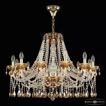 Хрустальная люстра Bohemia Ivele Crystal 5413/12/300 G Amber/M-1F K721