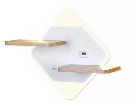 Настенный светильник Ambrella light с выключателем, USB портом и полкой Wall FW100