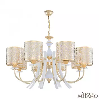 Подвесная люстра Arte Milano Florentina 306067/8 Wh/Gd