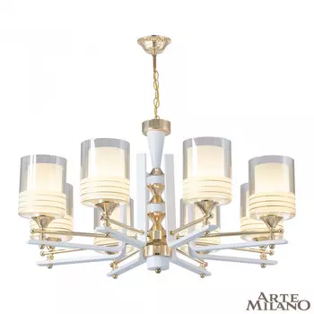 Подвесная люстра Arte Milano Florentina 306087/8 Wh/Gd