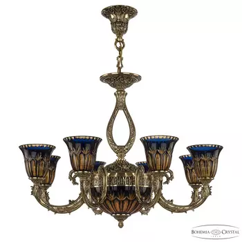 Подвесная люстра Bohemia Ivele Crystal Florence 71309P/8/210 GB P2 U Amber-Blue/H-1I
