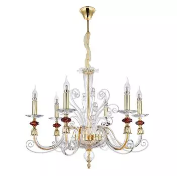 Подвесная люстра Crystallux CATARINA CATARINA SP6 V2 GOLD/TRANSPARENT-COGNAC