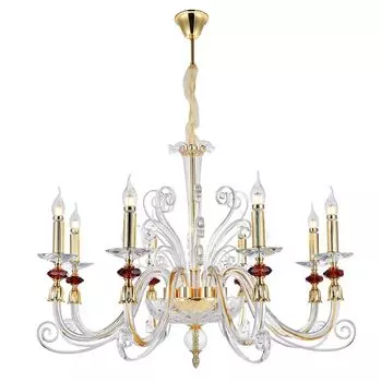 Подвесная люстра Crystallux CATARINA CATARINA SP8 V2 GOLD/TRANSPARENT-COGNAC