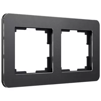 Рамка на 2 поста Platinum черный алюминий Werkel a059213