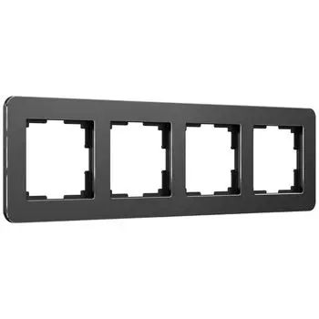 Рамка на 4 поста Platinum черный алюминий Werkel a059219